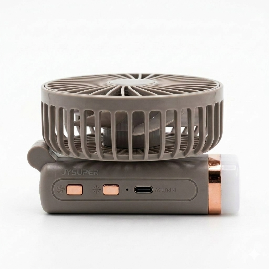 JYSUPER JY-2517 Foldable Mini Handheld Fan | Rechargeable Portable Fan with LED Light