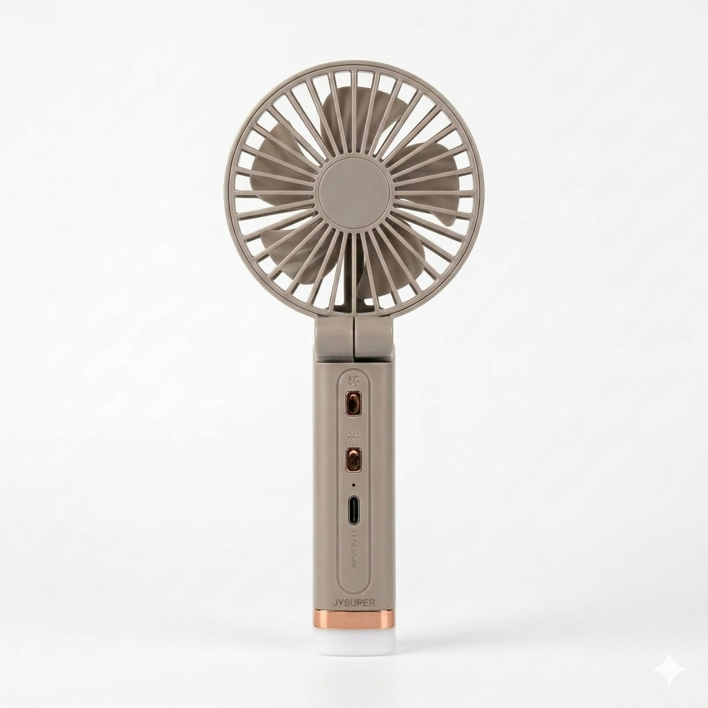 JYSUPER JY-2517 Foldable Mini Handheld Fan | Rechargeable Portable Fan with LED Light